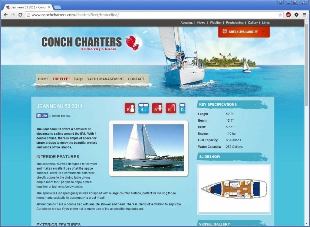 Conch Charters Website